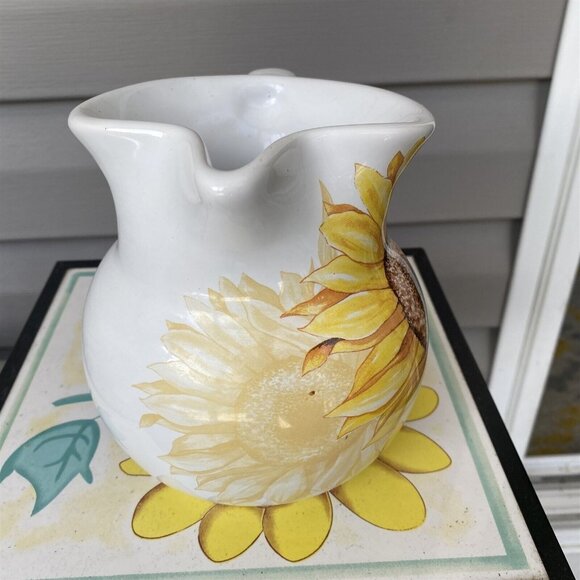 Vintage Pitcher Creamer Abbiamo Tutto by Spigarelli Sunflower Made in ITaly - Picture 3 of 8
